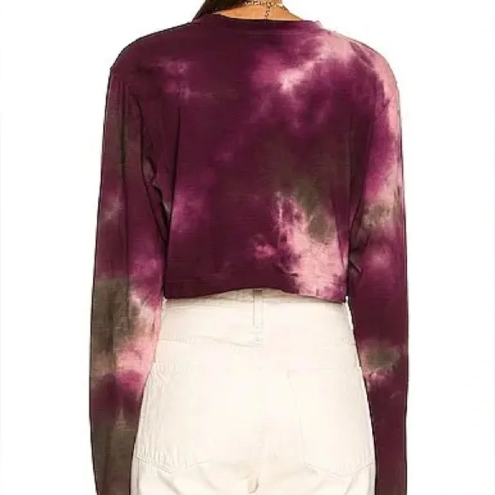 Cotton Citizen Tokyo Crop Long Sleeve Tee Pink Plum Hazel Size M Tie-dye - Picture 3 of 8